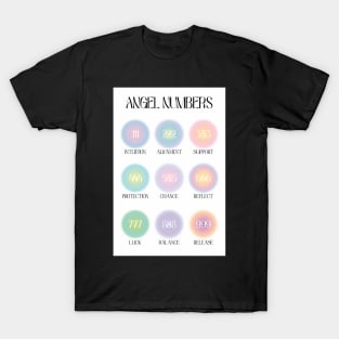 Angel Numbers Chart Colorful Aura T-Shirt